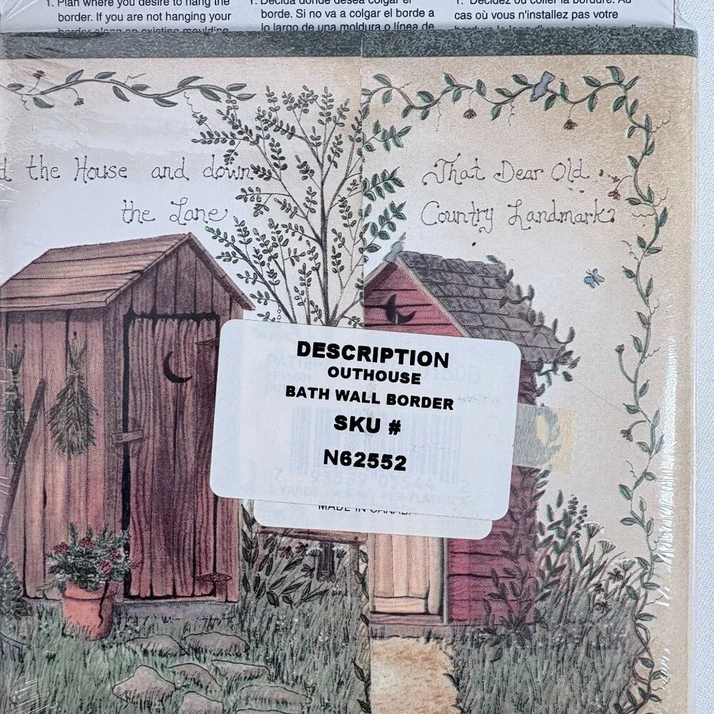Vintage Expressions Country Themed Outhouses 3x Wallpaper Border‎ Decor 15 yds